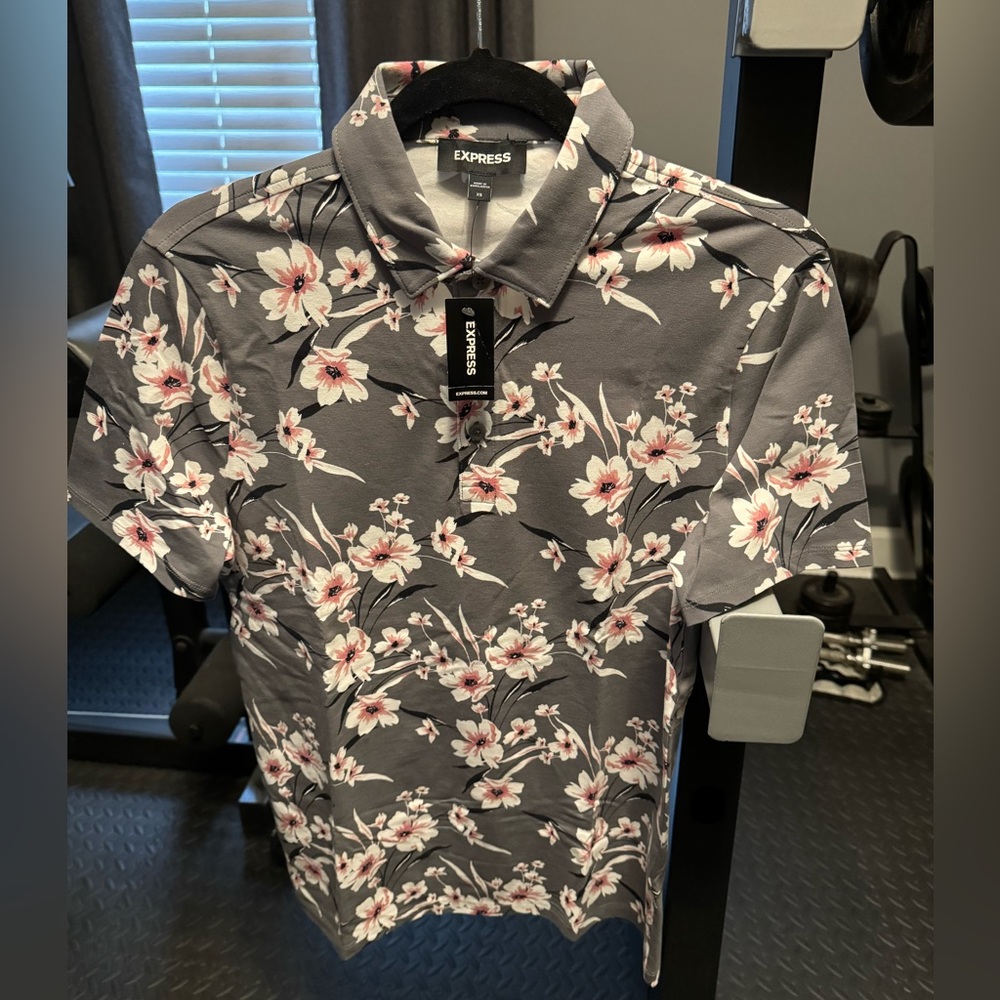 Floral print express polo